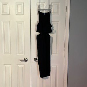 Old Navy Black twisted knot side cut out dress